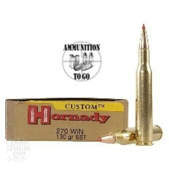 20rds - 270 Win. Hornady 130gr. Super Shock Tip (SST) Ammo